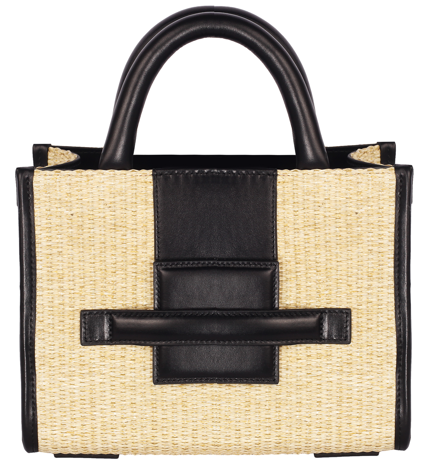 BO Box Midi Raffia/Black Leather