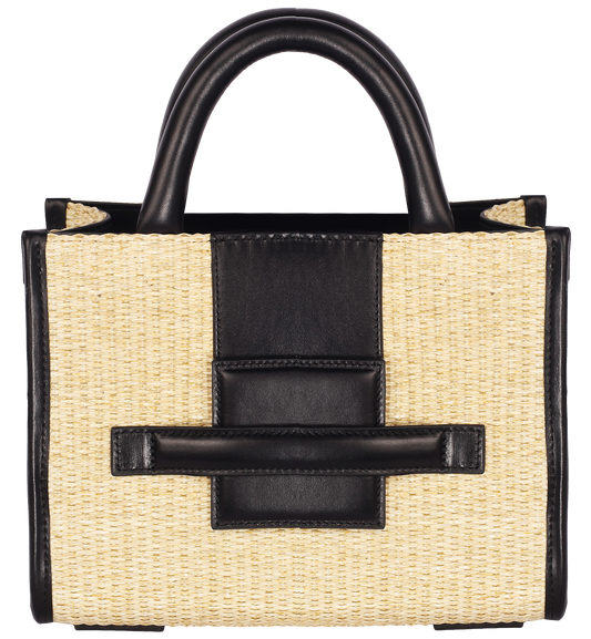 BO Box Midi Raffia/Black Leather