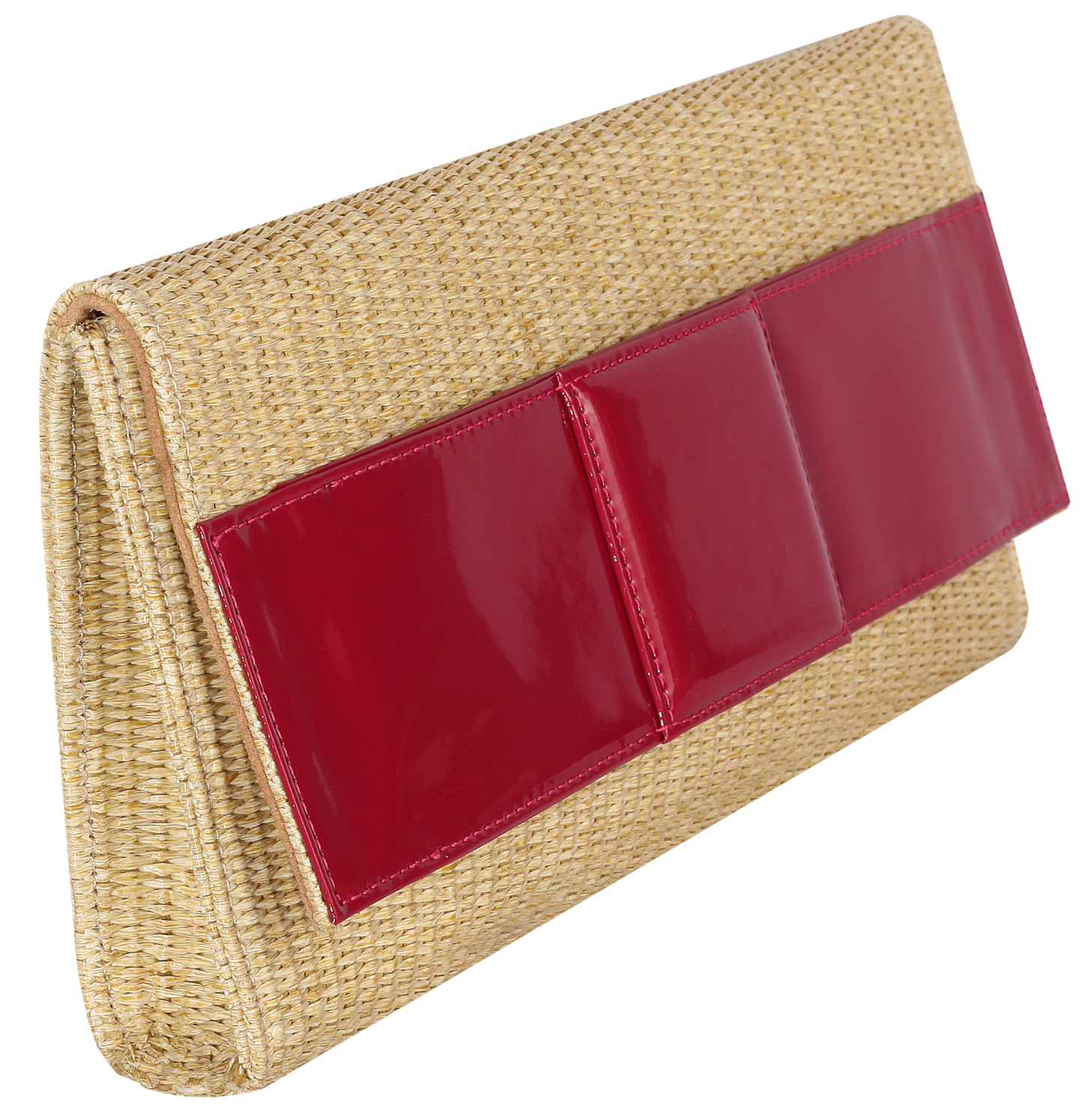 Sienna Clutch Raffia/Fuchsia