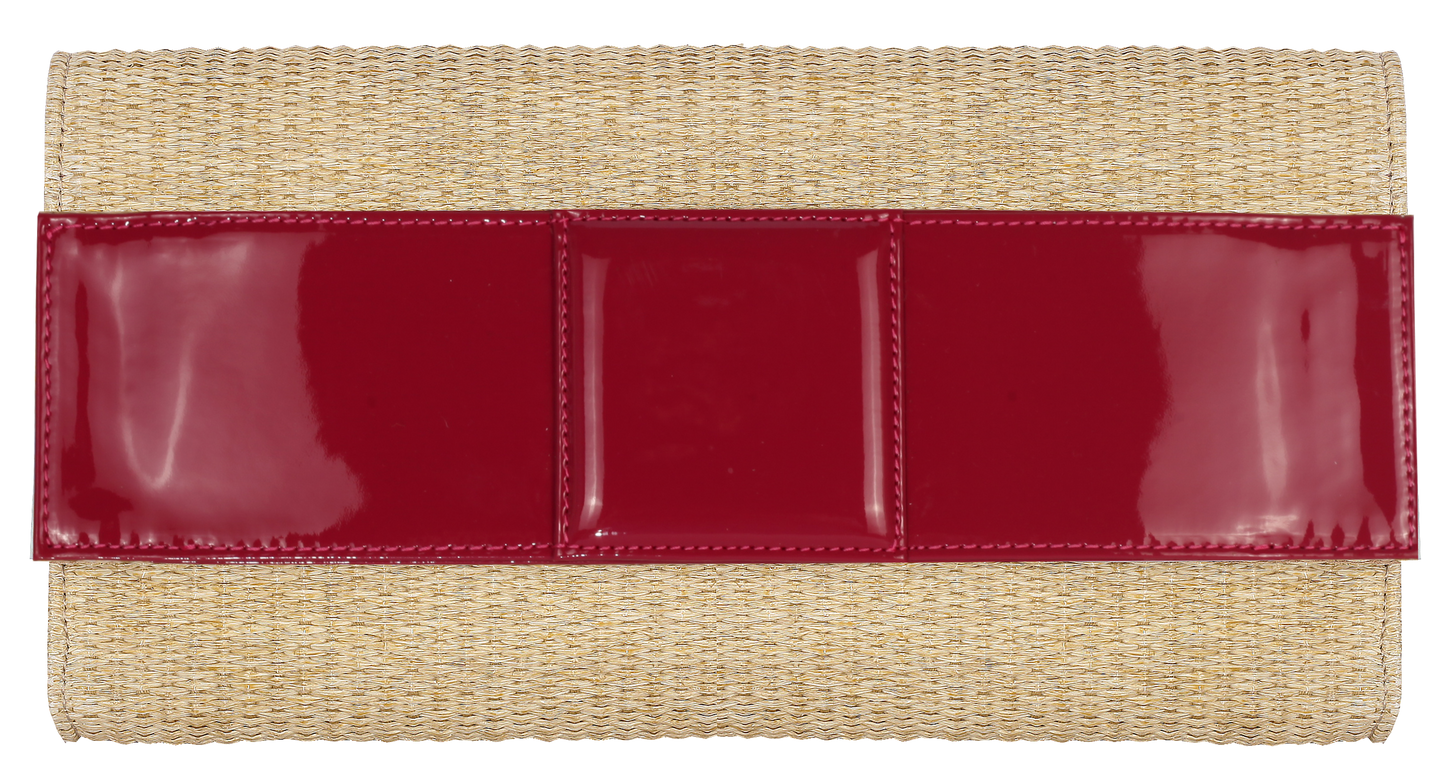 Sienna Clutch Raffia/Fuchsia