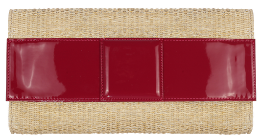 Sienna Clutch Raffia/Fuchsia