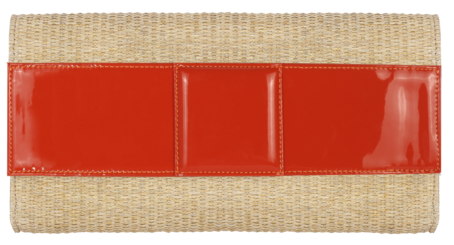 Sienna Clutch Raffia/Orange